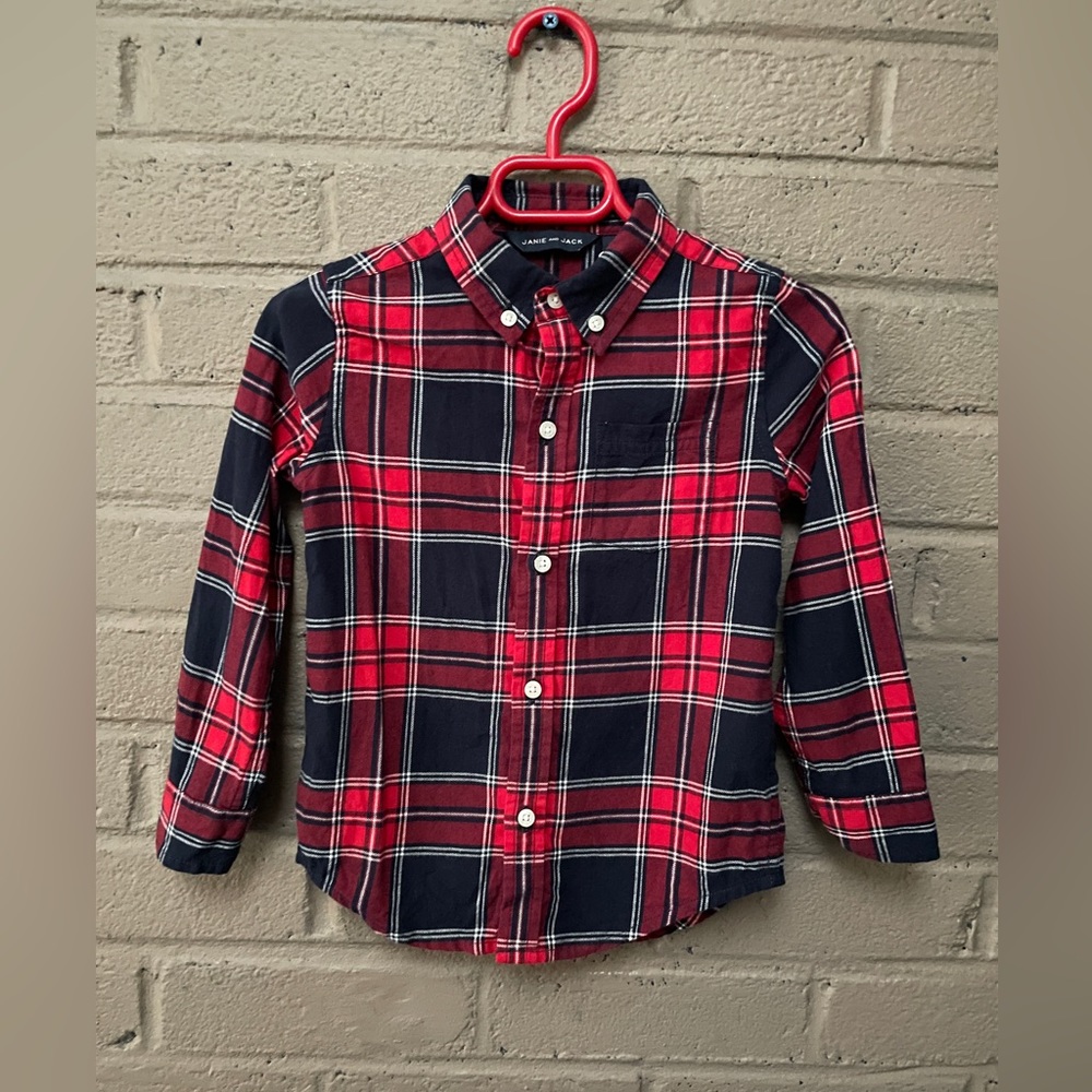 Janie and Jack NWOT plaid button down shirt 3